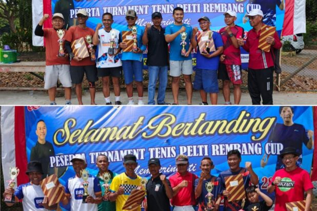 Turnamen Tenis Pelti Rembang Cup 2025 Tutup Laga dengan Kemenangan Duo Joko dan Suwardi–Toni